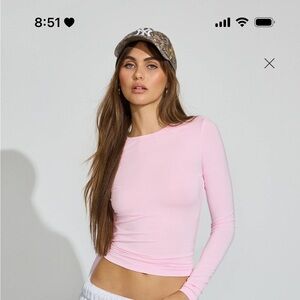 Garage Smooth Long sleeve Parfait Pink Top